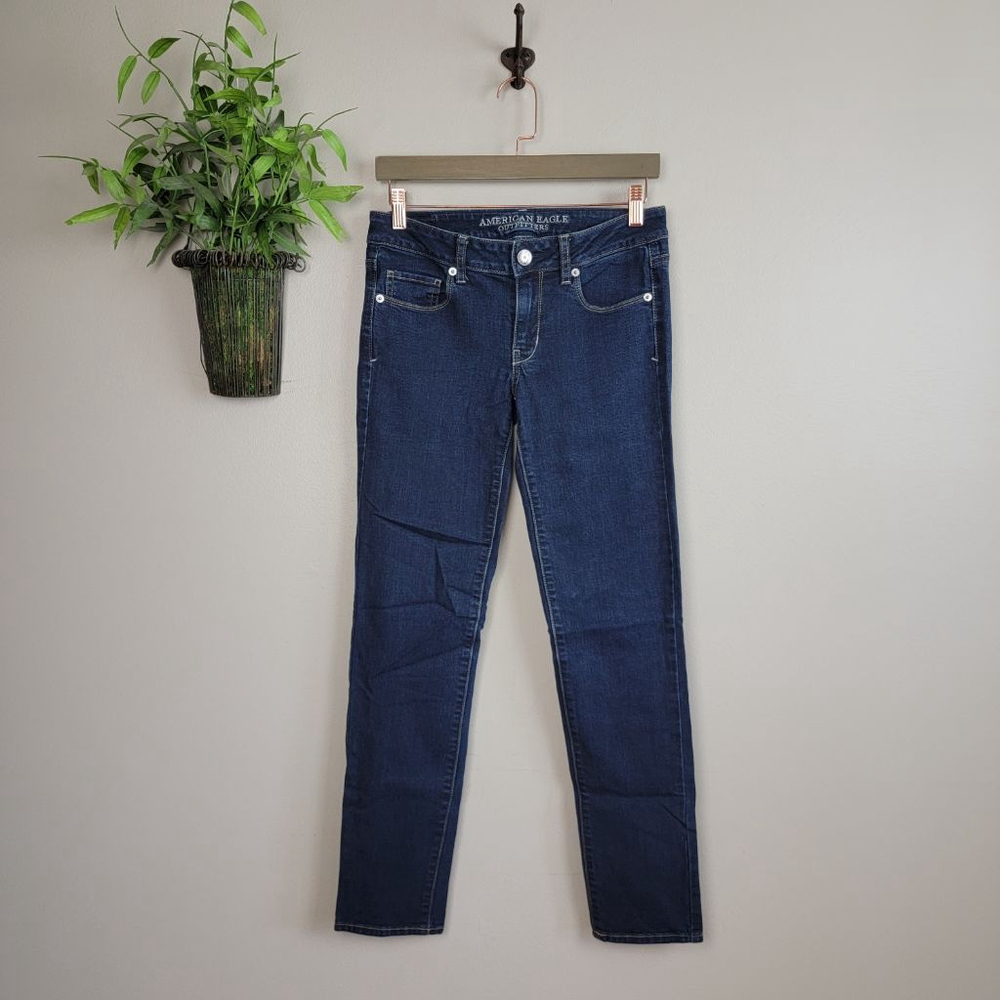 American Eagle Skinny Y2K Low Rise Dark Wash Jegging Stretch AE 4 Jeans